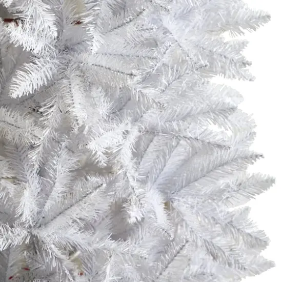 7ft. Unlit Slim White Artificial Christmas Tree {5}