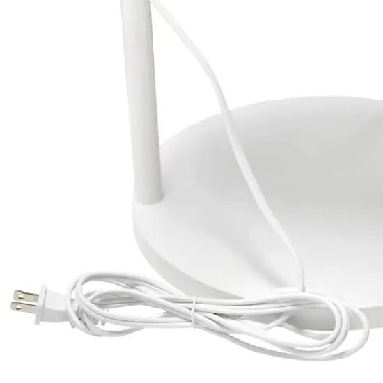 Simple Designs&trade; 62.5" Round Floor Lamp with 2 USB Ports and 1 Outlet White {13}