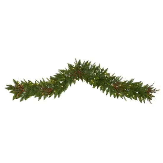 6ft. LED Christmas Pine & Berries Garland {1}