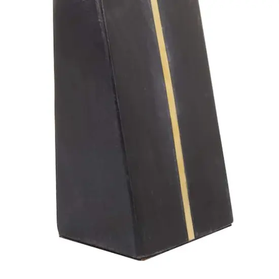 CosmoLiving by Cosmopolitan Set of 2" Black Marble Glam Bookends, 6" x 2" x 3" {5}