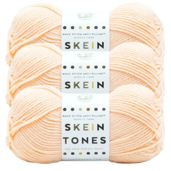3 Pack Lion Brand&reg; Basic Stitch Anti Pilling&trade; Skein Tones YarnPeachy {1}
