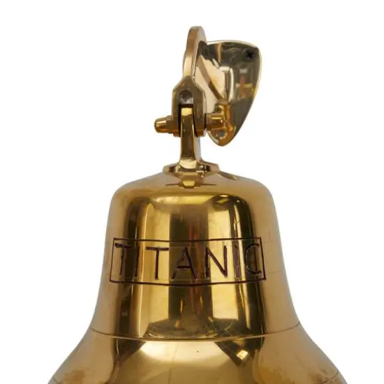 7.5" Gold Titanic Nautical Bell Wall Accent with Rope Pull {6}