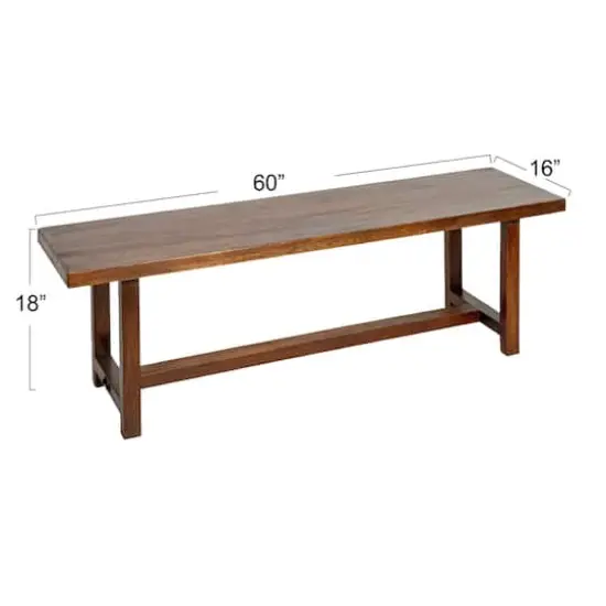 Hello Honey&reg; Elegant Acacia Trestle Bench Walnut {6}