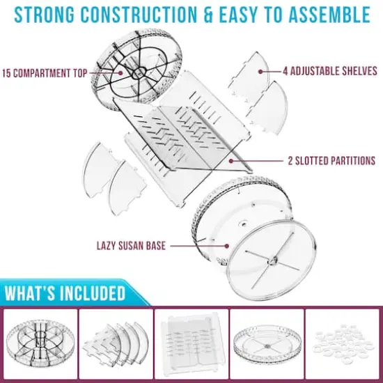 Sorbus Rotating Makeup Organizer Clear {4}