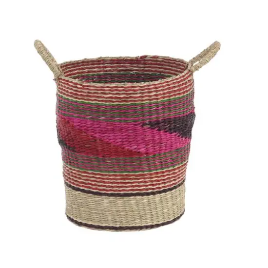 Pink Sea Grass Eclectic Storage Basket Set {6}