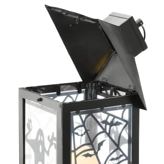 16" Black Halloween Ghost Lantern {4}