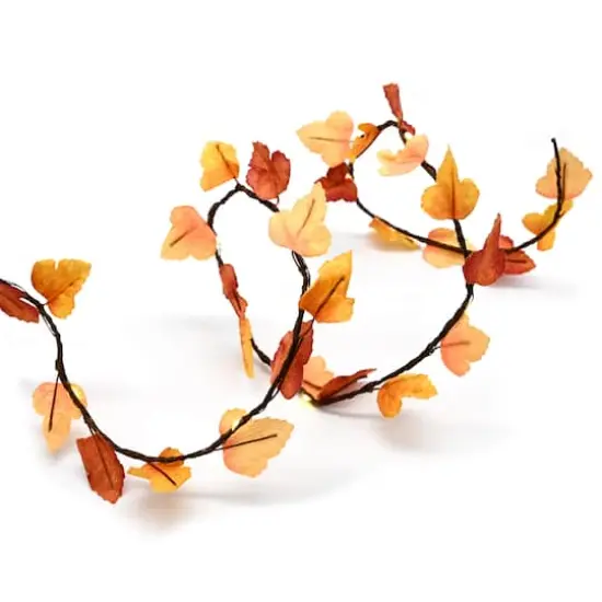 18ct. Warm White LED Brown Maple Leaf String Lights by Ashland&reg; {1}