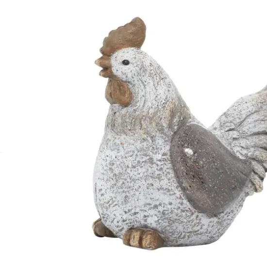 16" Gray Stone Country Hen Garden Sculpture {6}
