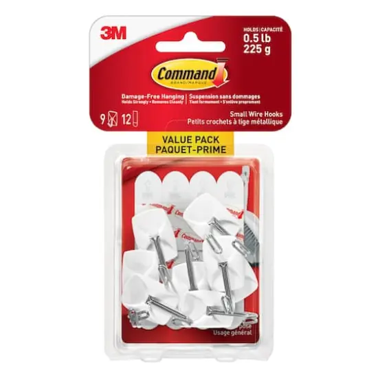 Command&trade; Small Wire Hooks, Clear White {1}