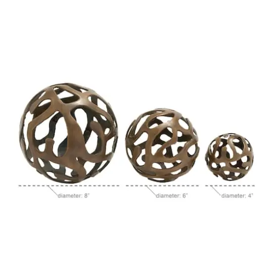 Brass Aluminum Contemporary Decorative Orbs Set {5}