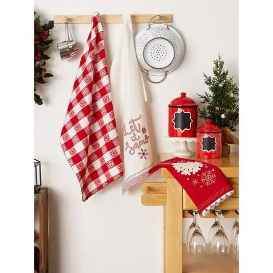 DII&reg; Santa Chef Clause Kitchen, Let It Snow Dishtowel Set {12}