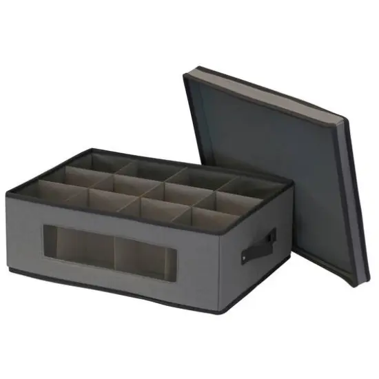 Household Essentials Glassware Storage Box Gray {5}