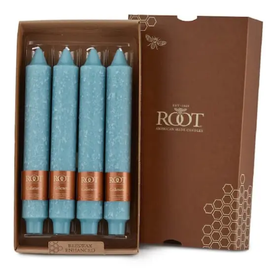 Root Candles 9" Unscented Timberline&trade; Collenette Taper Candles, 4ct. Sky {1}