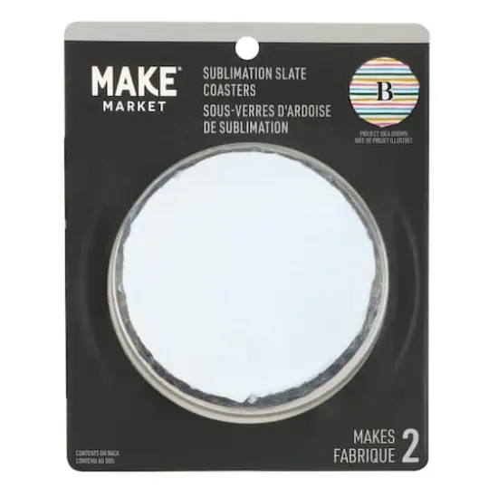Round Slate Sublimation Coasters by Make Market&reg;, 2ct. {2}