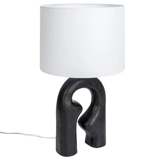 Hello Honey&reg; 24" Abstract Sculptural Table Lamp with Drum Shade Black {1}