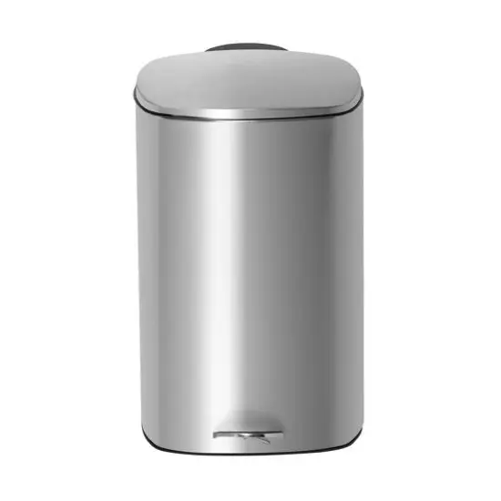 40L Rectangular Stainless Steel Step Trash Can With Lid {7}
