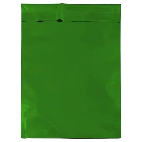 JAM Paper 10" x 13" Green Foil Open End Envelope with Self Adhesive Closure, 25ct. {5}