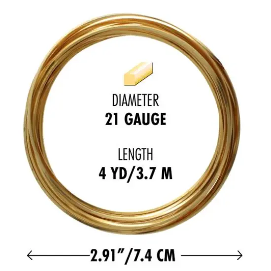 The Beadsmith&reg; Wire Elements&trade; 21 Gauge Tarnish Resistant Medium Temper Square Wire, 4yd.Gold {7}