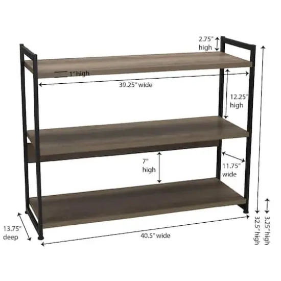 Household Essentials Jamestown 42" Wide Bookshelf Ashwood {8}