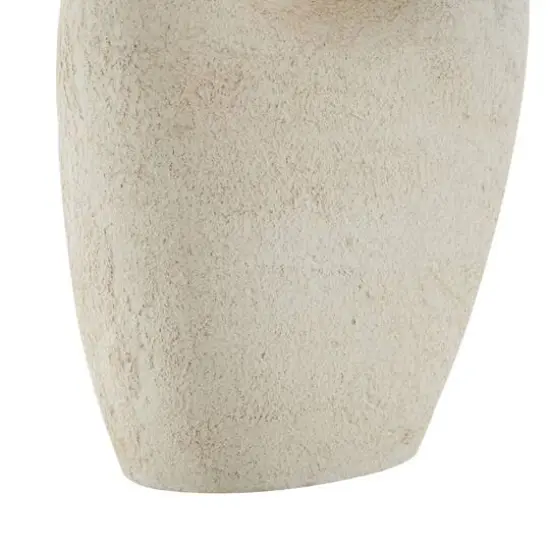 14" Cream Abstract Cutout Paper Mache Vase  {6}