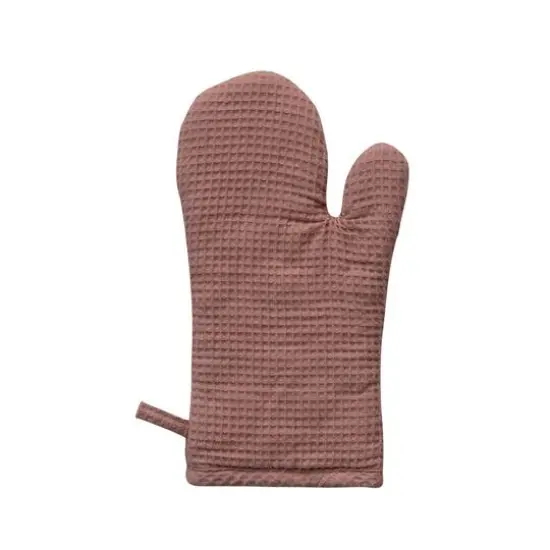 Hello Honey® Woven Linen & Cotton Waffle Hot Pad Mitt Putty {4}