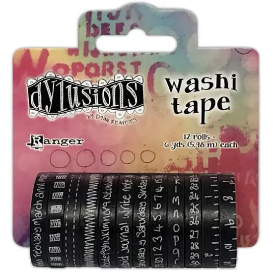 Dyan Reaveley's Dylusions Black Washi Tape Set, 12ct. {1}