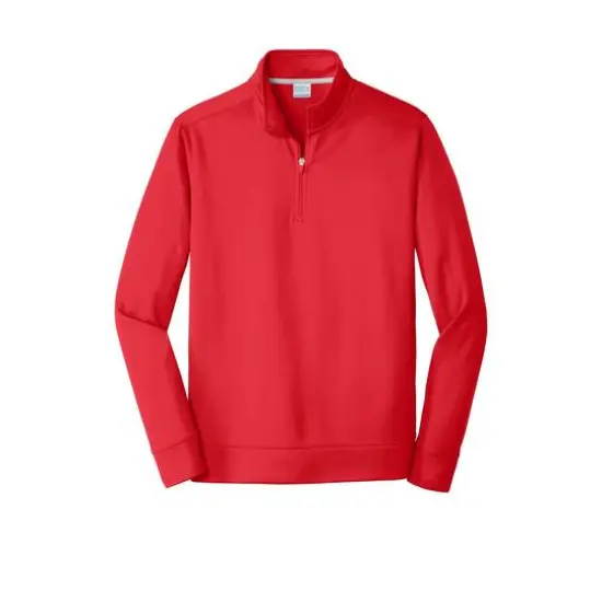Port & Company® Performance Fleece 1/4-Zip Pullover Sweatshirt Red {1}