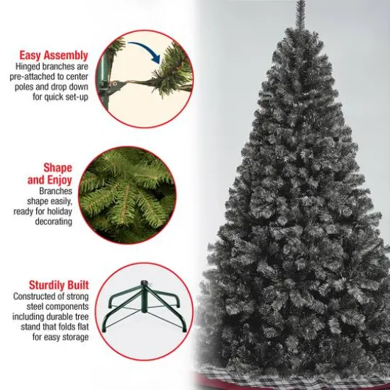 7.5 ft. Unlit Black Color Pop Artificial Tree {6}
