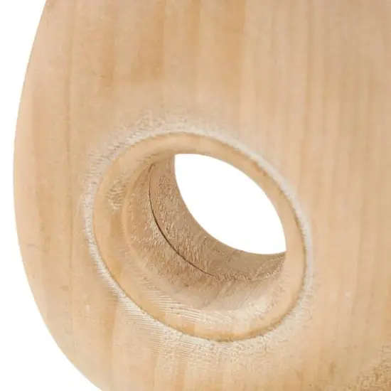 Brown Wood Teardrop Vase with Cutout Center Set {6}