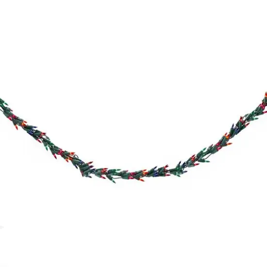 300ct. Multicolor Mini Christmas String Light Garland with Green Wire {3}