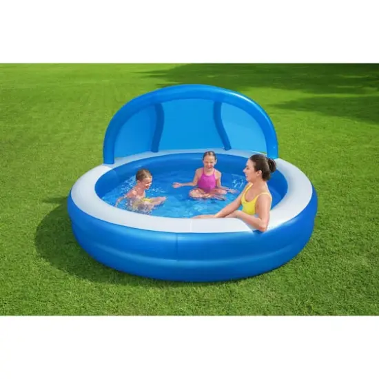 Bestway&reg; H2OGO!&reg; 8ft. Summer Days Round Inflatable Outdoor Family Pool with UV Careful&trade; Sunshade {3}