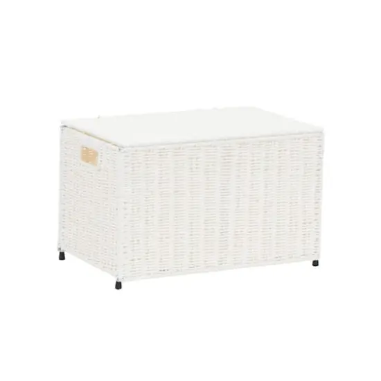 Household Essentials 19" White Woven Sturge Chest {1}