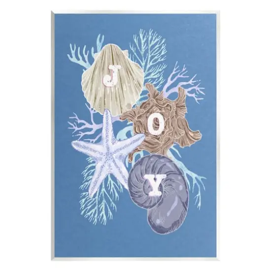 Stupell Industries Joy Nautical Holiday Seashells Wall Plaque Art {1}