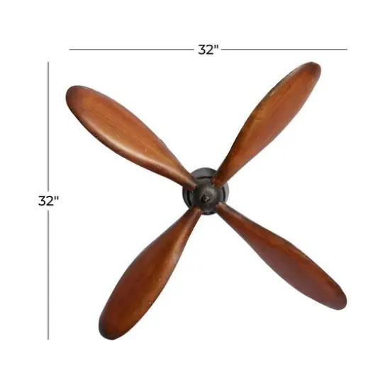 Brown Metal Industrial Propellor Wall Decor Set {8}
