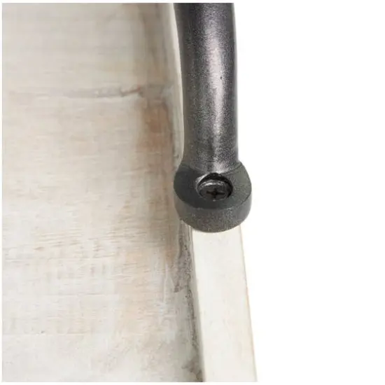 18.25" Wood Hidden Drawer Tray with Black Metal Handles Cream {6}