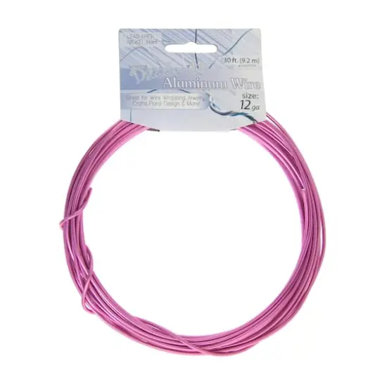 John Bead 12 Gauge Aluminum Jewelry Wire, 30ft. Fuchsia {4}
