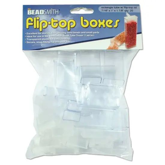 The Beadsmith&reg; 1.875" Flip Top Rectangle Storage Boxes, 20ct. {1}
