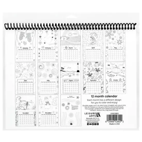 Leisure Arts&reg; Dot Art 8.5'' x 11'' Calendar {3}