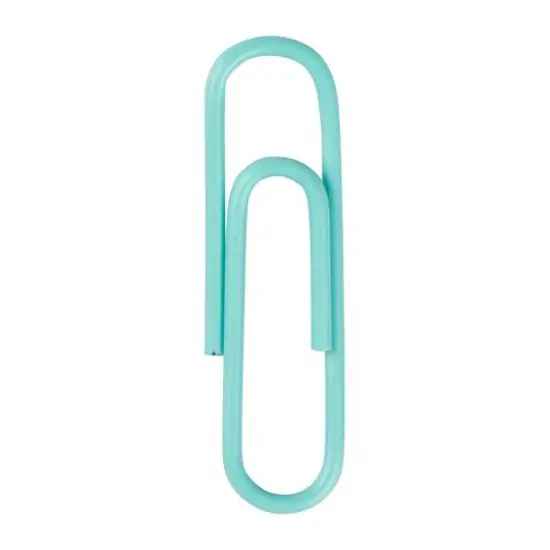 JAM Paper 1" Colorful Standard Paper Clips, 2 Packs of 100 Teal {5}