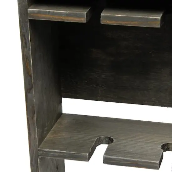 Elegant Designs Wall Mounted Wine Rack Shelf & Glass Holder Rustic Gray {8}