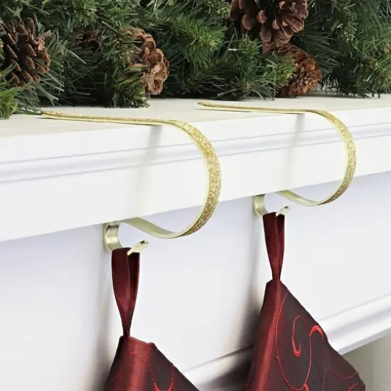 Original MantleClip&reg; Gold Glitter Stocking Holders, 2ct. {3}