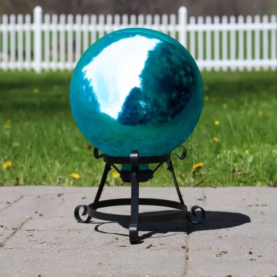 10" Mirrored Garden Gazing Ball Turquoise Blue {5}