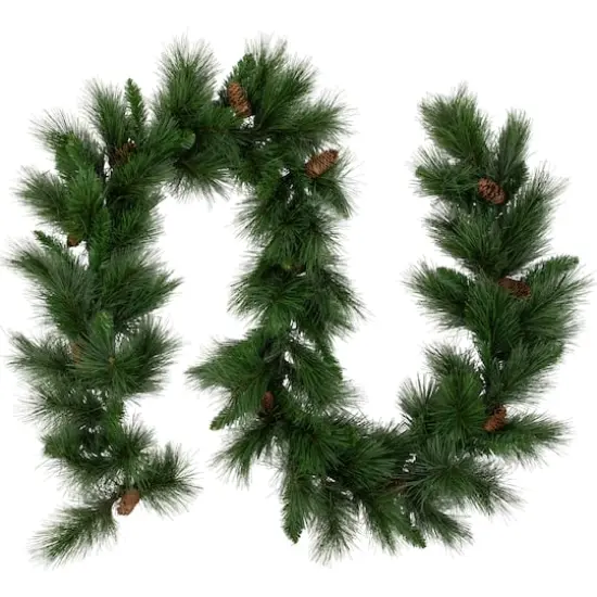9ft. Artificial White Valley Pine With Pine Cones Garland {1}