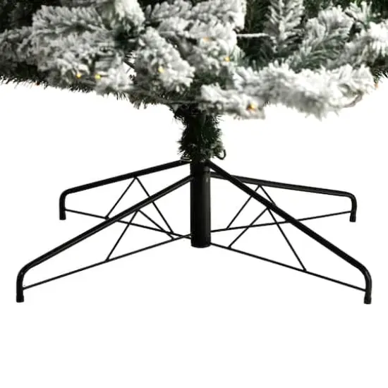 10ft. Pre-Lit Flocked Rock Springs Spruce Artificial Christmas Tree, Clear LED Lights {7}