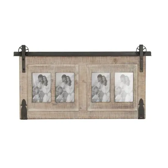 4 Opening Natural 4" x 6" Wood Farmhouse Frame {1}