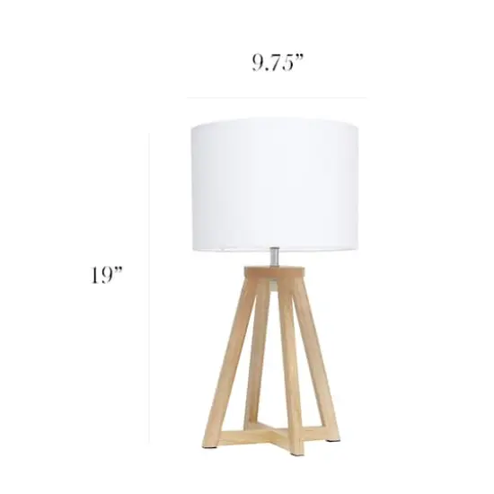 Simple Designs 19" Interlocked Triangular Table Lamp with White Shade Natural and White {4}