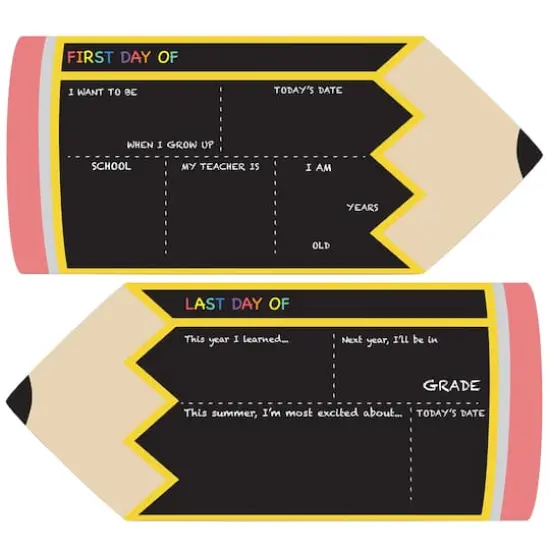 RoomMates Last or First Day of School Pencil Double-Sided Chalkboard {1}