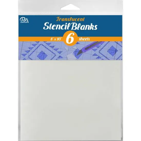 PA Essentials 8'' x 10'' Translucent Uncut Blank Stencil, 6ct. {1}
