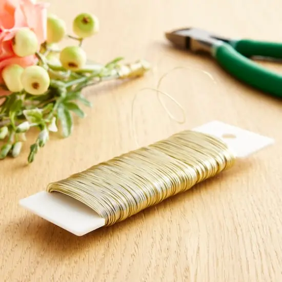 22 Gauge Gold Aluminum Florist Wire by Ashland&reg; {3}