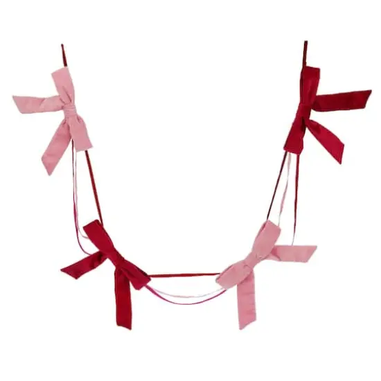 6ft. Red & Pink Bow Garland by Ashland&reg; {1}